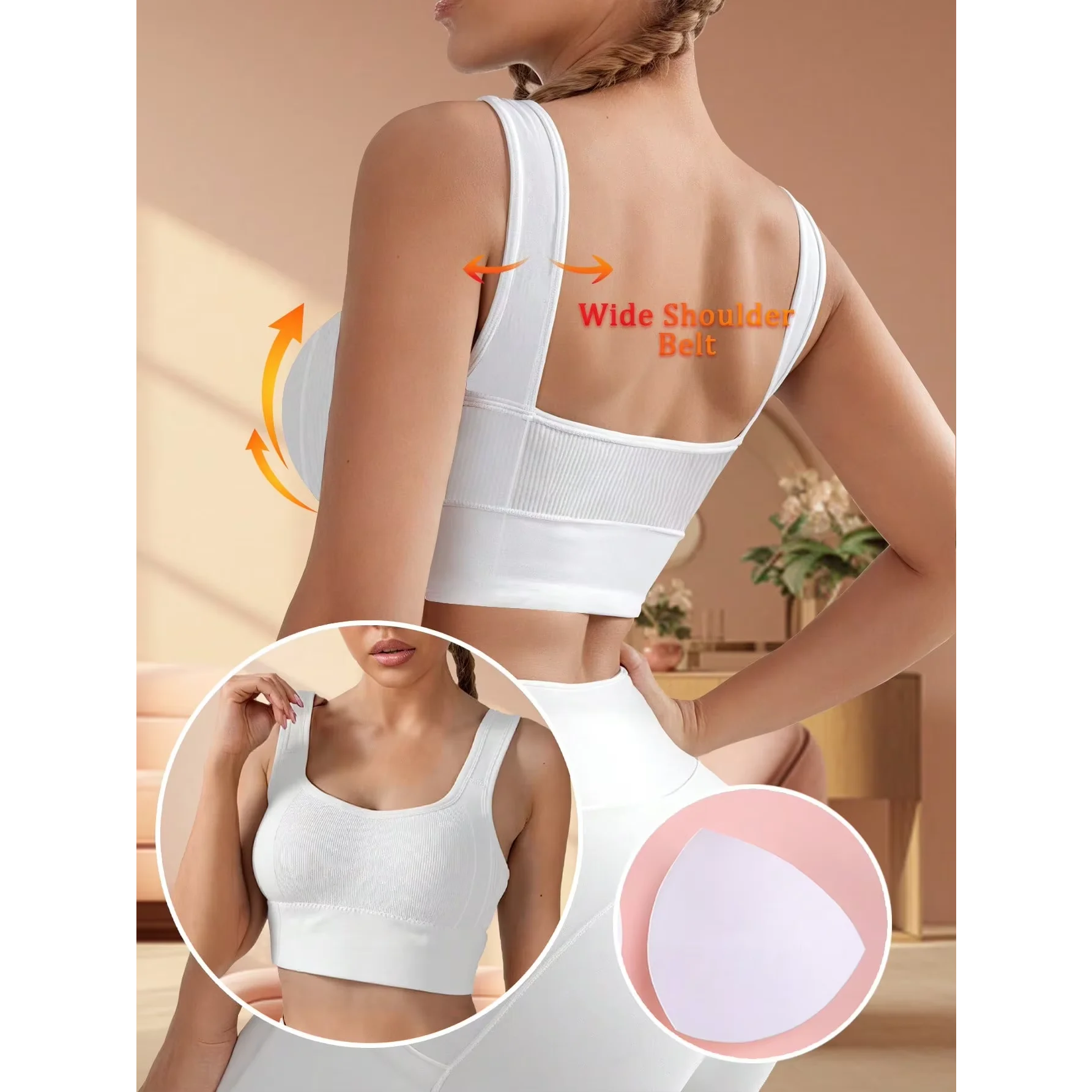 Solid Ribbed Sports Bra Workou - Underwire Bra Padded ulasan dan harga
