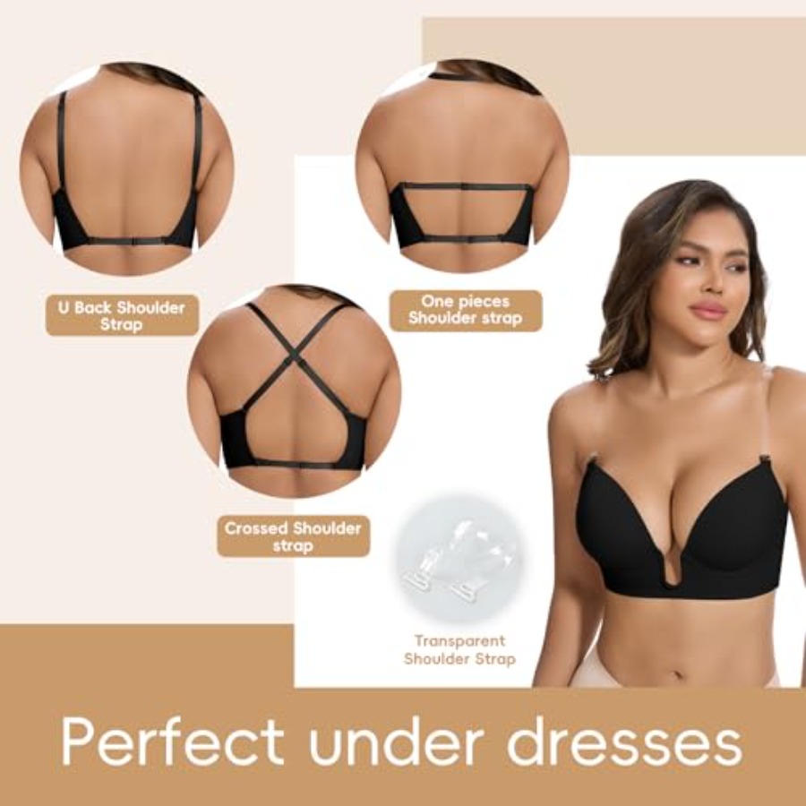 JOYSHAPER Plunge Bras for Wome - Plunge Bra Push Up ulasan dan harga