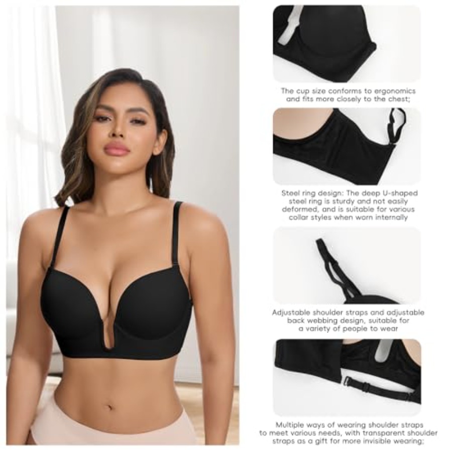 JOYSHAPER Plunge Bras for Wome - Plunge Bra Push Up ulasan dan harga