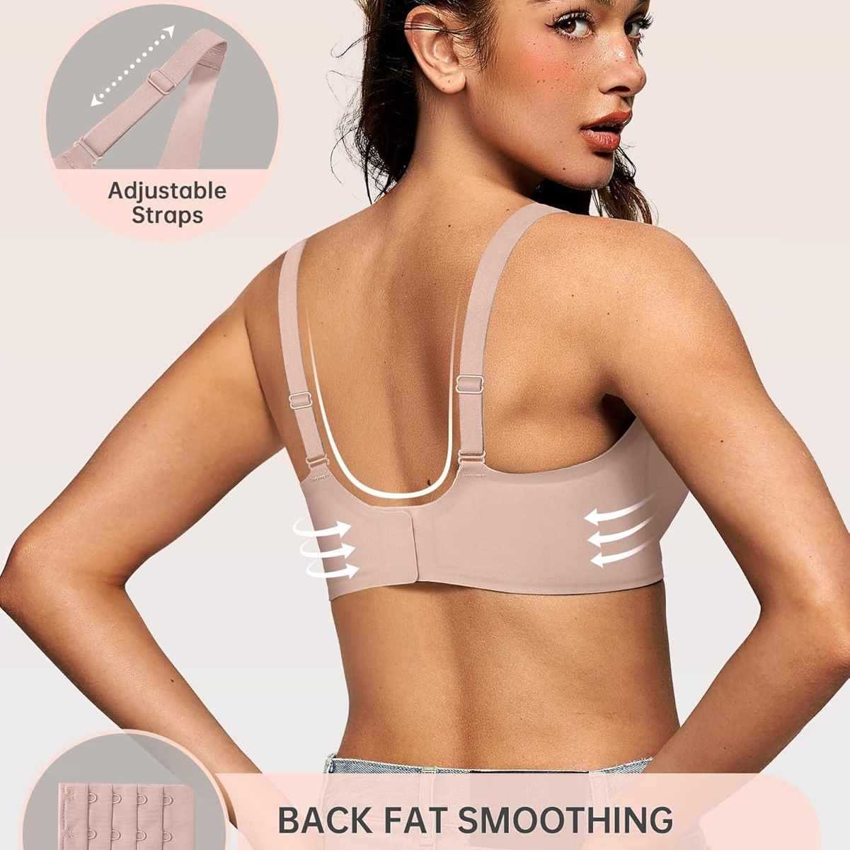 Womens Deep V Wireless Bras Wi - Wirefree Bra Comfort ulasan dan harga